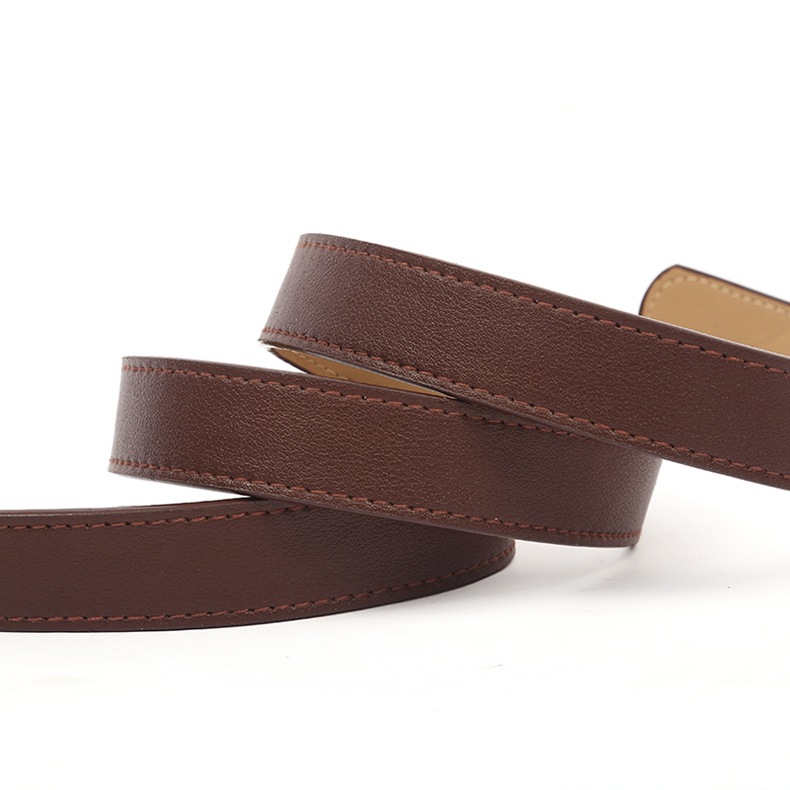 Korean Fashion Simple Retro Silver Belt Women's Round Buckle Non-hole Student Belt Women's Sports Pants Accessories Belt Lover Gift_viptrois.com