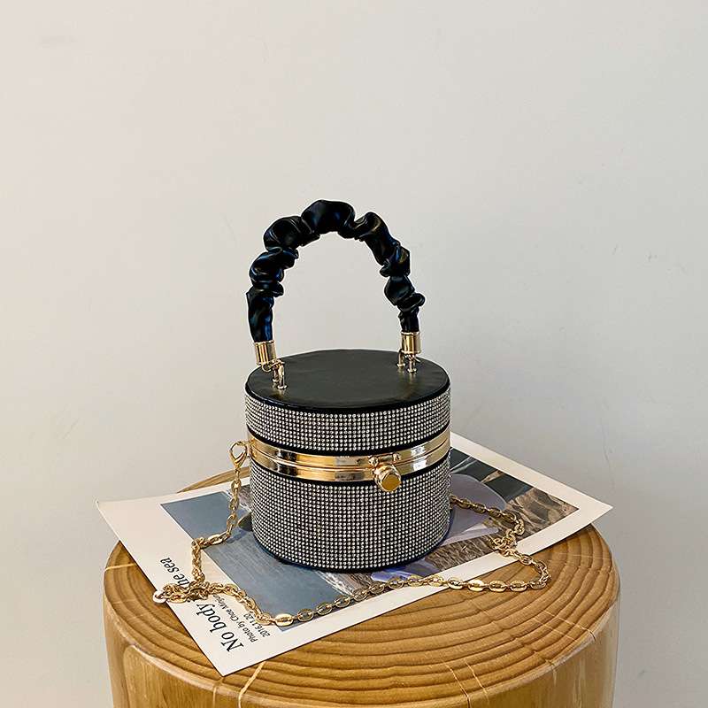 (2개) 독특한 틈새 디자인 가방 2024 새로운 여성 가방 인기있는 올 매치 체인 크로스 바디 백 풀 다이아몬드 버킷 백