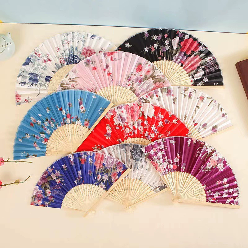 Folding Hand Fan Hanfu Style, Silk-screen Print, High-definition Patterns, Fine Workmanship