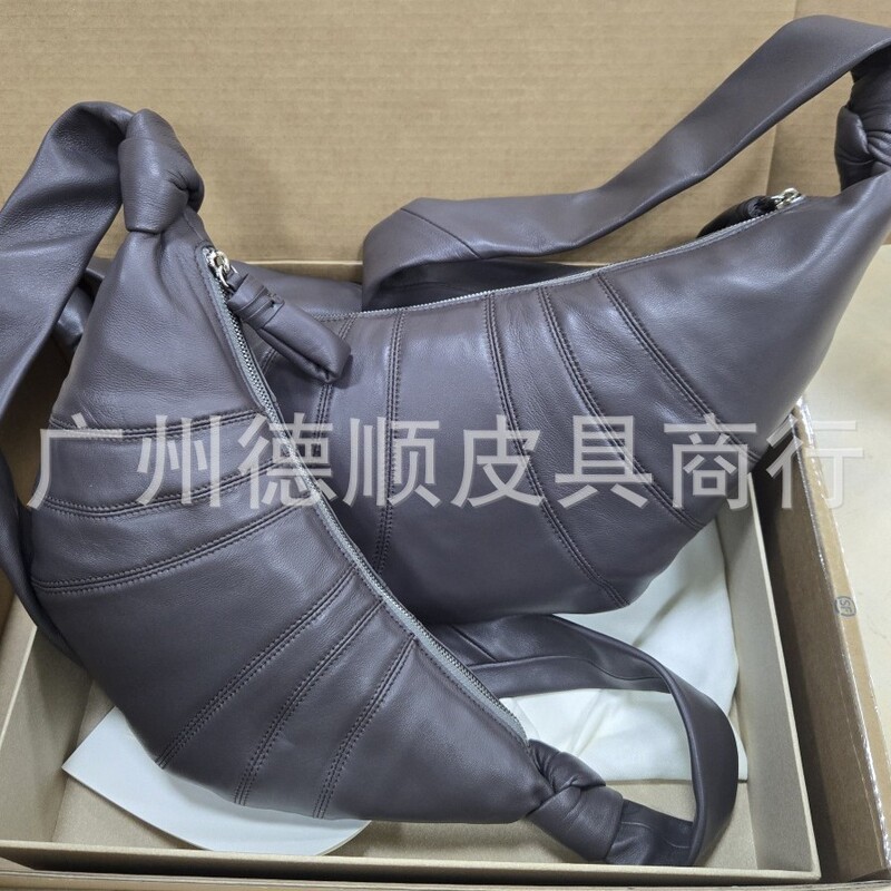 Sheepskin Croissant Bag 2023 New Croissant Bag Genuine Leather Large Capacity Shoulder Messenger Bag Dumpling Bag