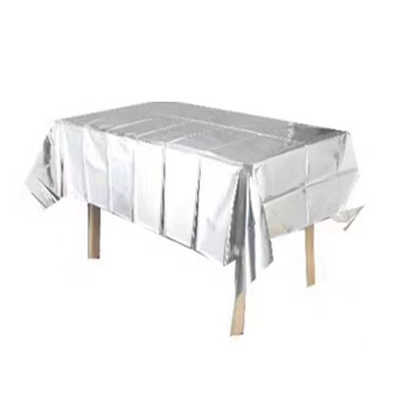 Película de aluminio desechable mantel oro rosa monocromática luz PET color sólido papel de aluminio mantel decoración del partido suministros al por mayor