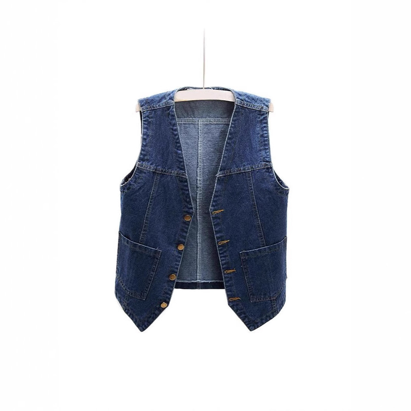 DY Summer New All-match Denim Vest Short Loose Korean Style Sleeveless Jacket Vest Women's Waistcoat