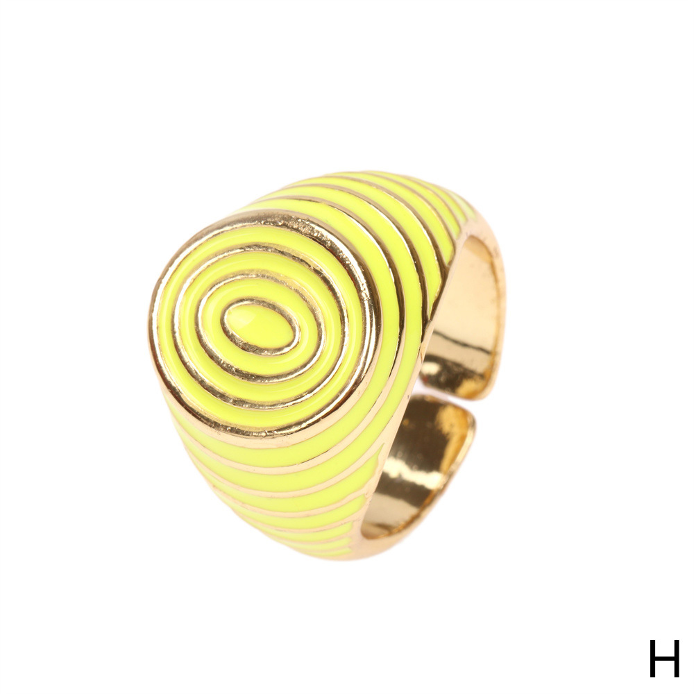 Candy Color Dripping Oil New Trendy Fashion Ring Personalized Decorative Ring Jewelry Wholesale display picture 6