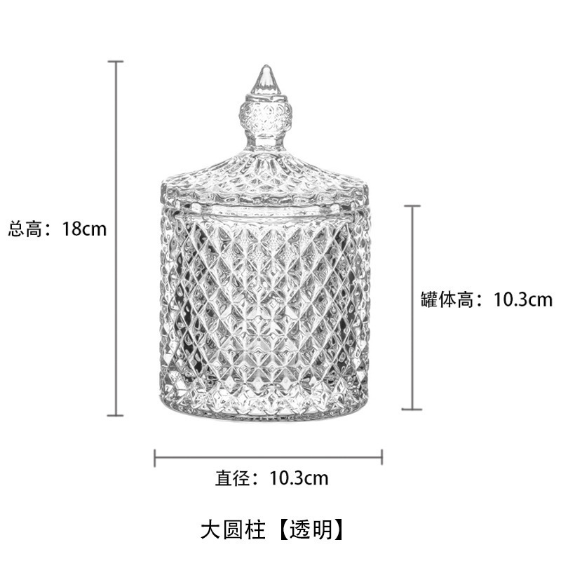 欧式玻璃罐香薰蜡烛罐糖果罐收纳摆件首饰品罐子消磁石水晶消磁碗|undefined