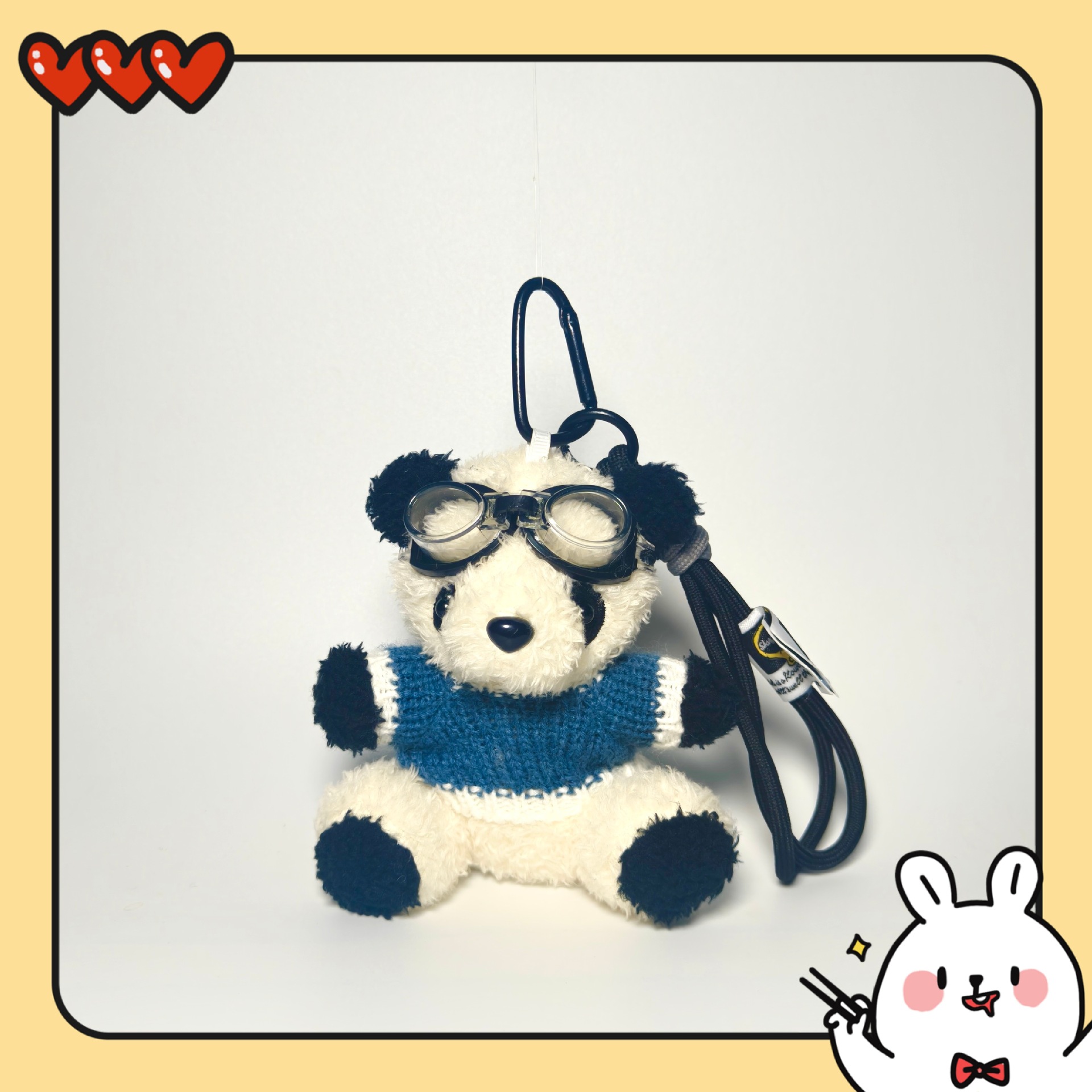 Pandas pilotos lindos colgantes de peluche llaveros muñecas colgantes bolsos colgantes para chicas regalos creativos para parejas