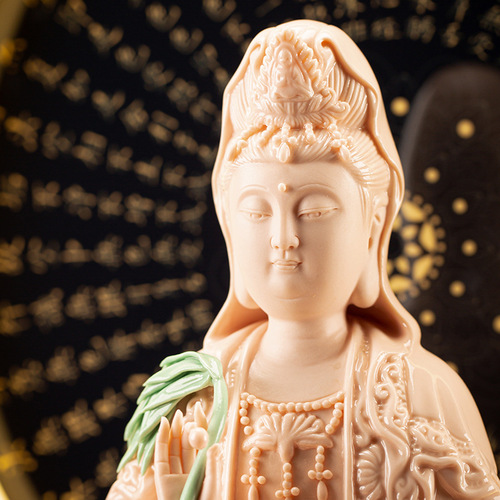 Dehua ceramic sitting lotus South China Sea Guanyin Bodhisattva Buddha statue living room home worship Guanyin Bodhisattva Guanyin statue ornaments