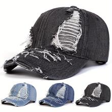 P 27235 Ripped Denim Hat �ƶ�ţ�а���ñ�羳����ͨ
