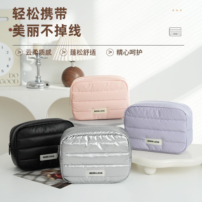 Nueva bolsa de almacenamiento portátil impermeable bolsa de maquillaje de mano bolsa de viaje bolsa de plumaje bolsa de maquillaje de alta capacidad