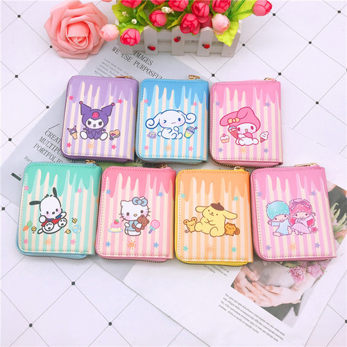 New zipper wallet Japanese girly children's creative coin purse cartoon Kuromi PC dog white coin purse