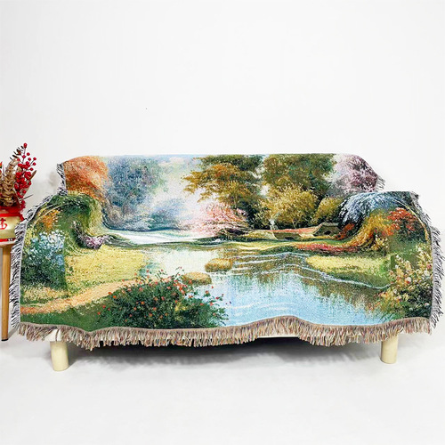 Sofa Blanket All-Season Cover Blanket Instagram Style Outdoor Camping Blanket Cotton Percale Bohemian Pattern Woven Blanket