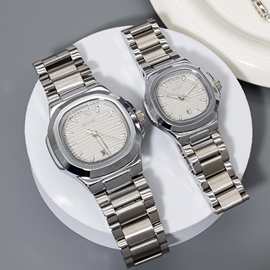 跨境手表时尚轻者小众高颜值职场大表盘日历休闲百搭防水情侣表