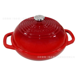 Cross-Border Wholesale Enamel Pot Bread Pot 28cm 6Qt Enamel Cast Iron Bread Baking Pan Bread Pot Enamel Pot