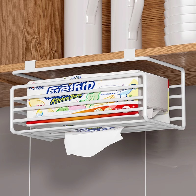 Rack de toallas de cocina rack de almacenamiento de toallas de cocina rack de papel de hierro forjado multifuncional rack colgante debajo del gabinete