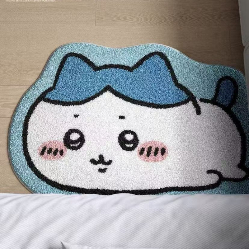 Cartoon-style faux cashmere bathroom mat, small eight-shaped design, suitable for bathroom entrances and doorways, a popular anime-themed doormat for cross-border sales