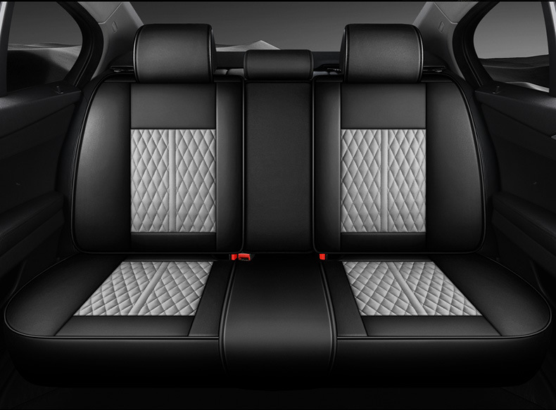 All-Season Universal Full Leather Waist-Supporting Full-Cover Fabric Wear-Resistant Universal Five-Seater Car Seat Cushion and Cover