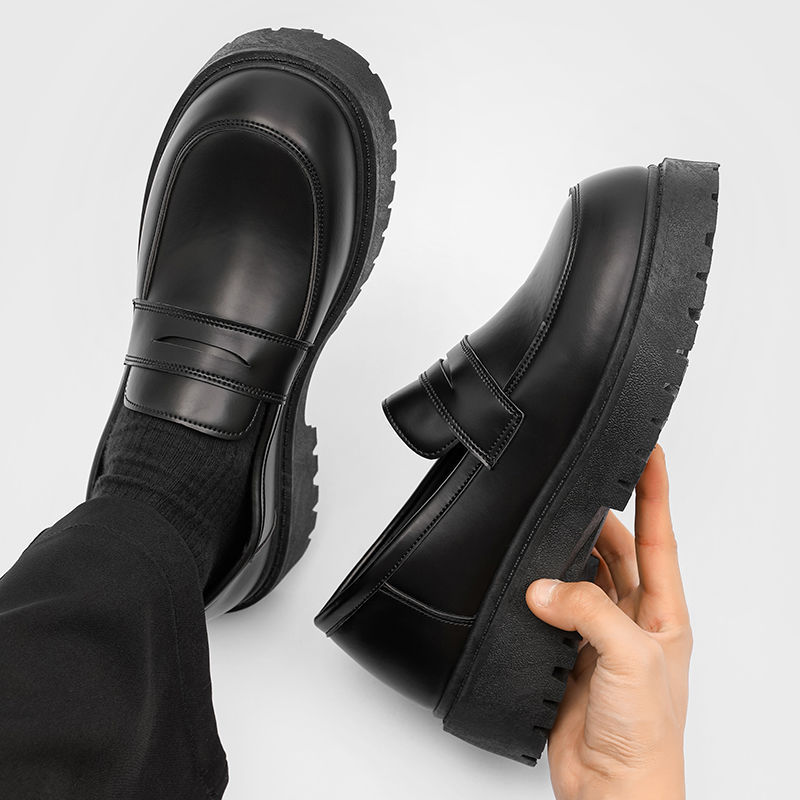 Neue Herren-Lederschuhe von Beijiang Wolf, strapazierfähige Slipper mit dicker Sohle, lässige Schuhe im britischen Stil_voghion.com