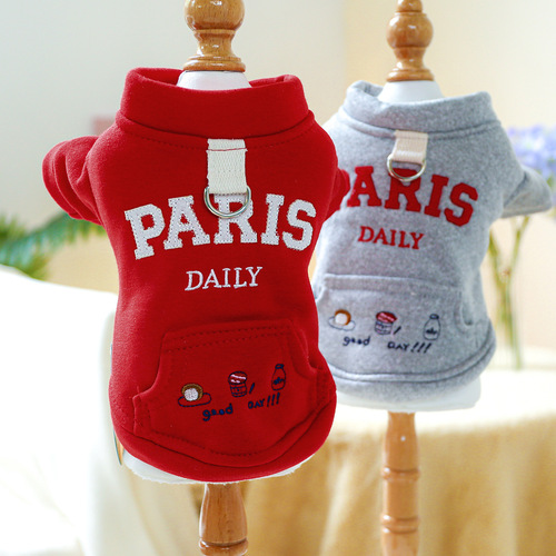Factory direct supply/foreign trade ready stock pet clothes, dog and cat clothing, autumn and winter Paris daily sweatshirts