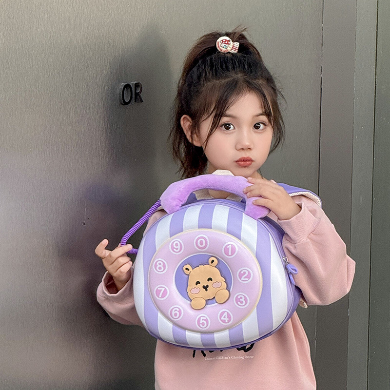 Jardín de infantes clase pequeña y media mochila de bebés caricatura lindos osos niñas y niñas mochila portátil de cáscara de huevo mochila infantil