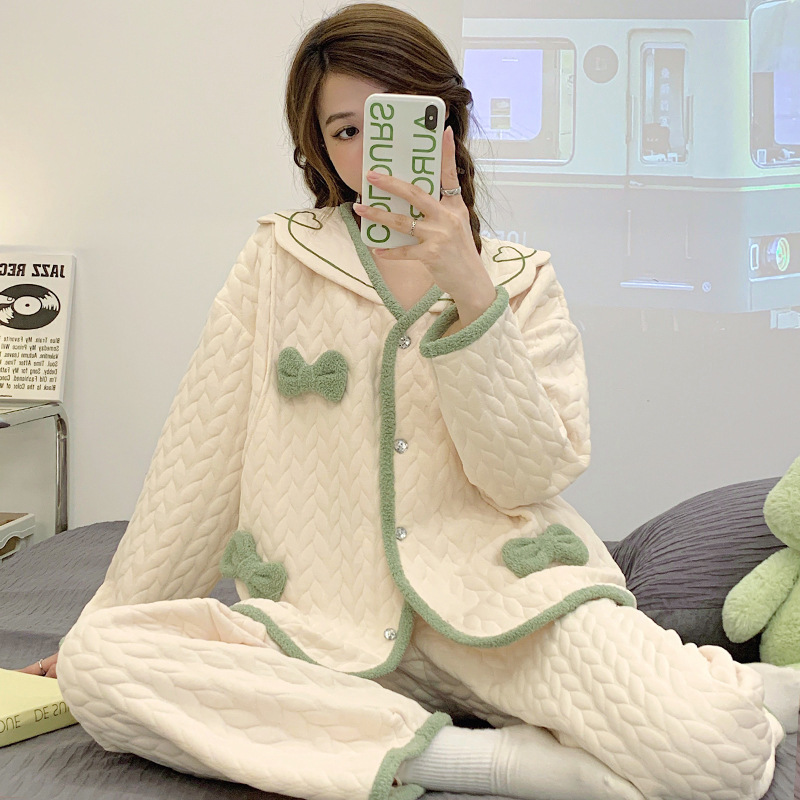 Confinement clothing spring and autumn air cotton September 8 postpartum nursing clothing going out confinement maternity pajamas female nursing suit