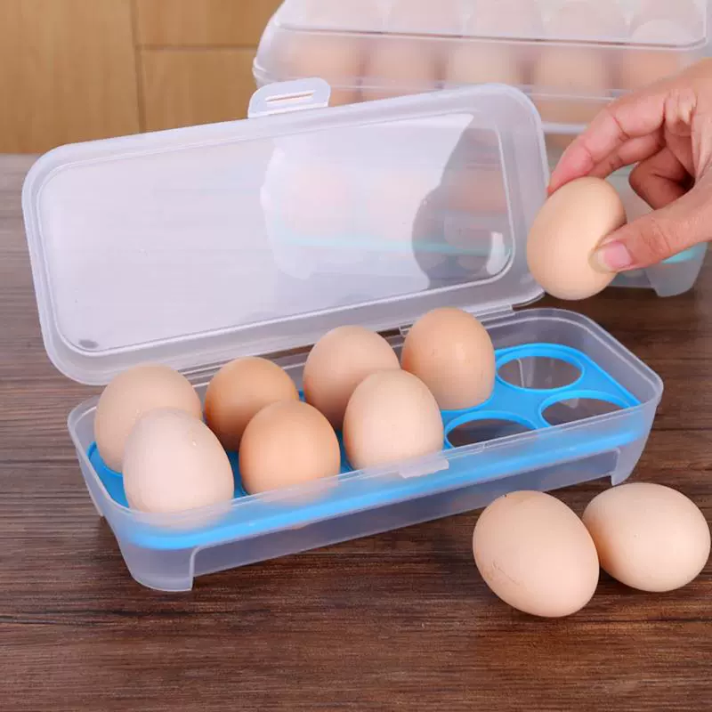 Kitchen 15 grid egg box refrigerator fresh -keeping storage box Portable picnic egg storage box plastic egg box