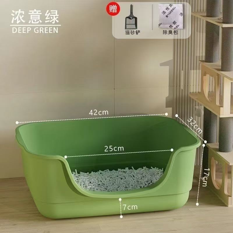 대형 고양이 배변 상자 15kg [라임 그린] 삽 포함