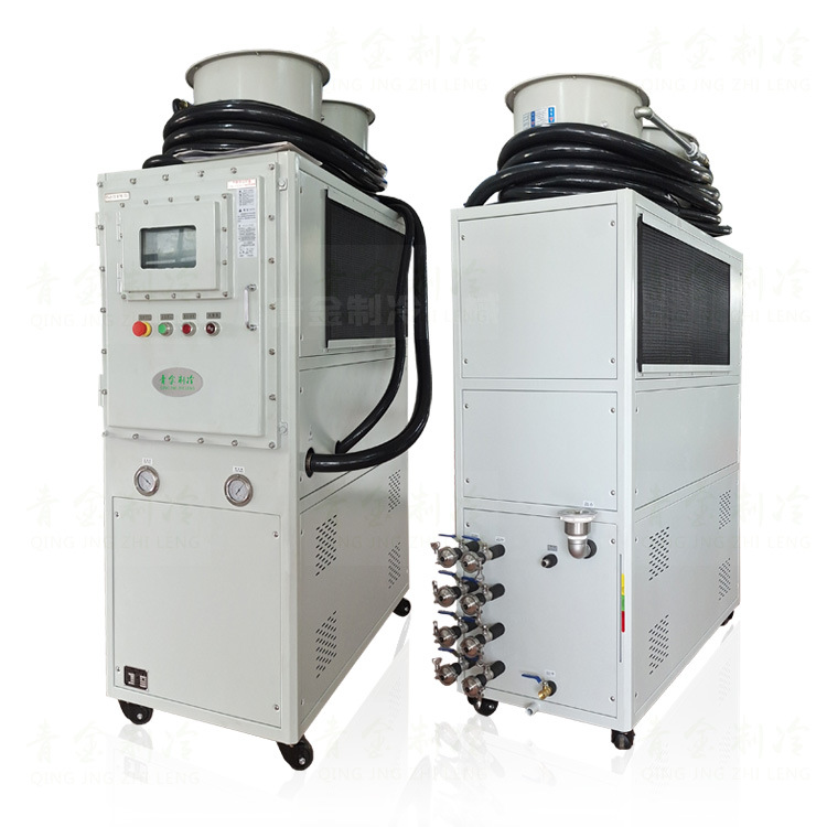 风冷式防爆油冷器 化工厂机械防爆冷油机 带压缩机制冷一体式设计