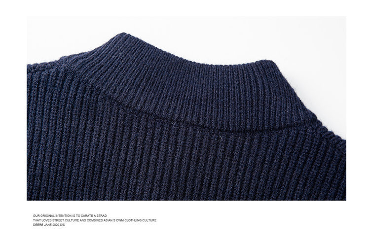 Men's Oversized Striped Knit Cardigan Grey Black Navy Wool Blend_voghion.com