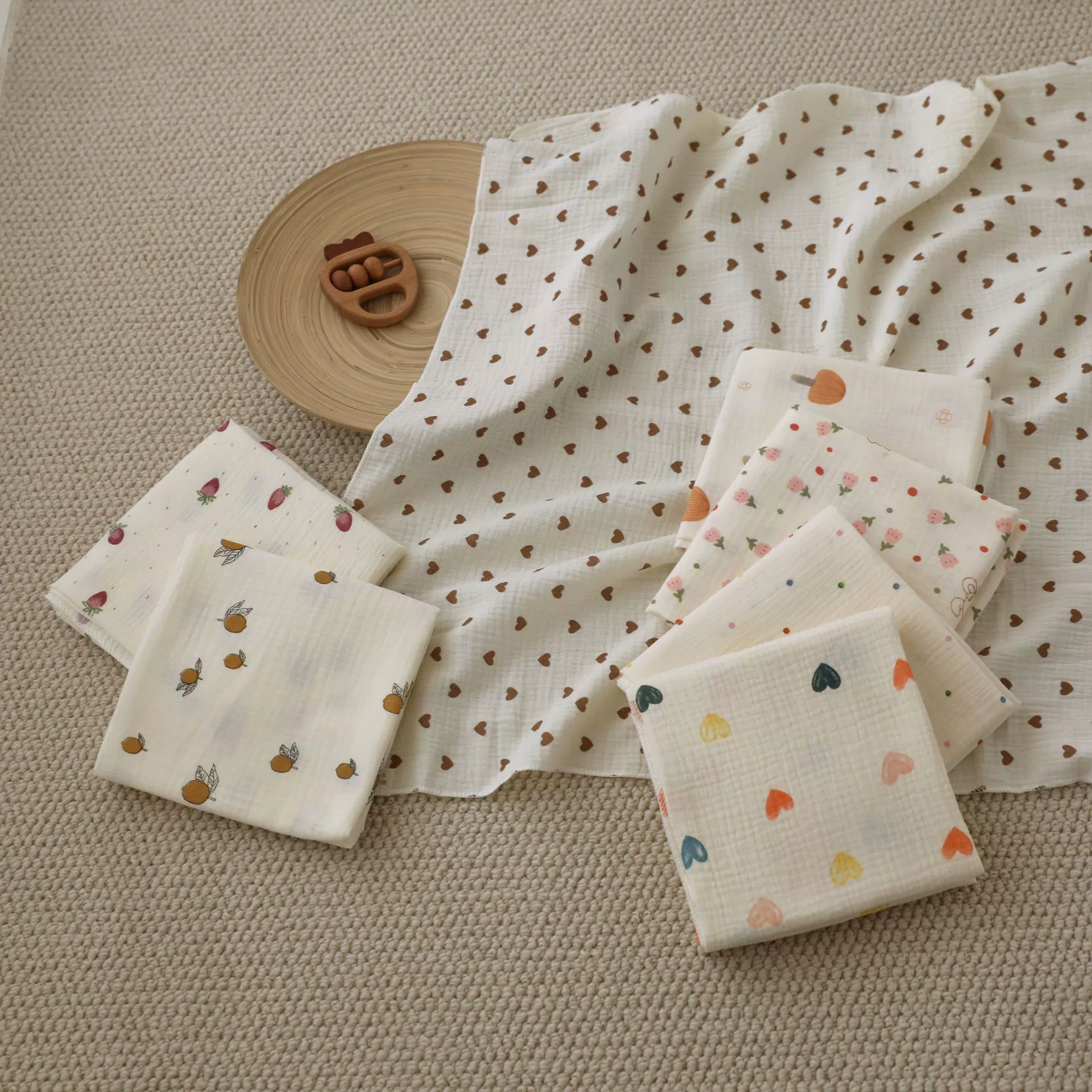 Хлопчатобумажная детская сумка однотонная пеленая платка марля