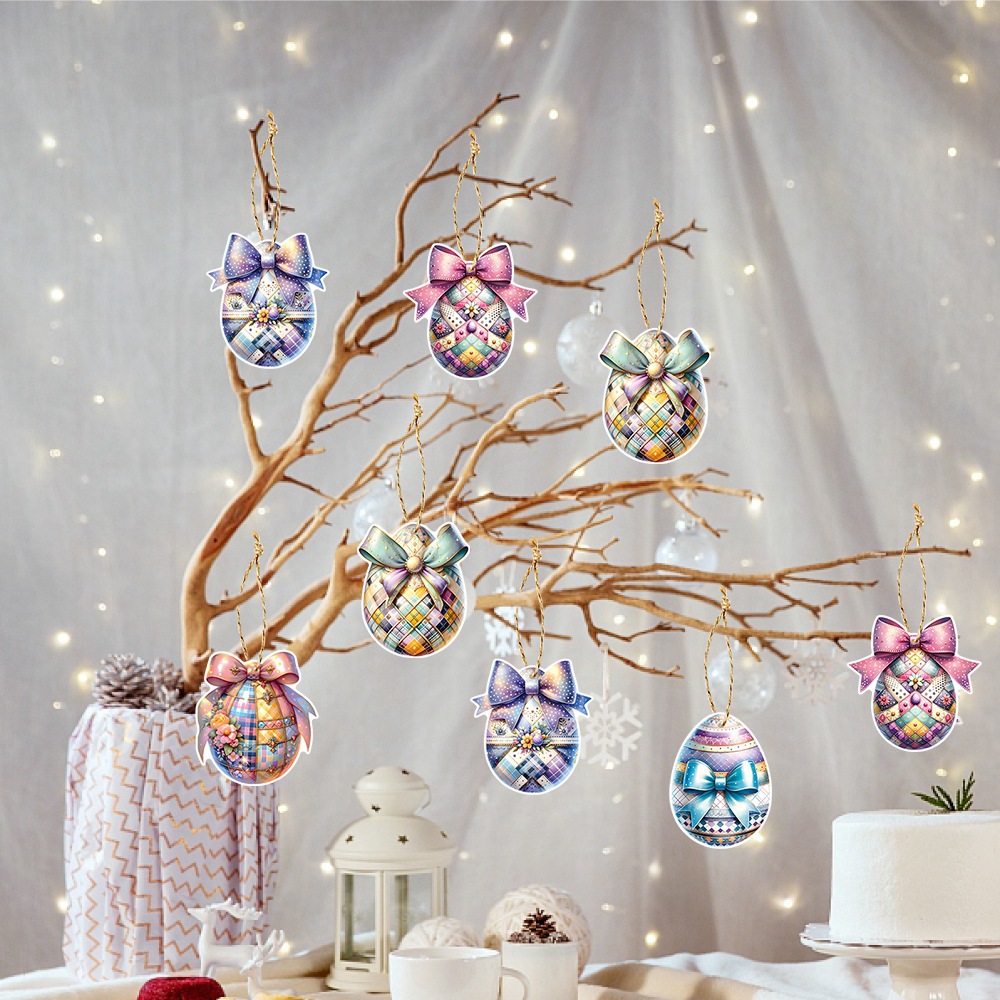 Amazon nuevos productos de Pascua colgante colgante arco huevo conejo etiqueta de regalo de carnaval colgante