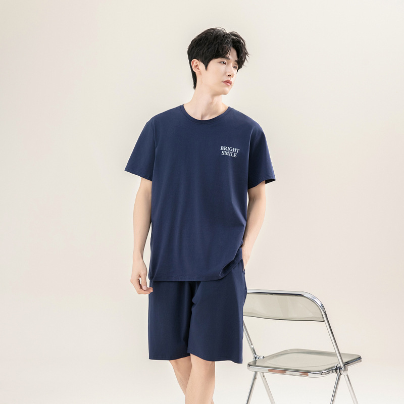 【涼感タイプ】パジャマ男性夏2025新綿綿薄手半袖着セット|undefined