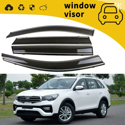 Rain shield, KX1KX3KX5KX7KX-CROSS car door rain - 17-kx7with-plastic-bright-strip-hook-adhesive-4