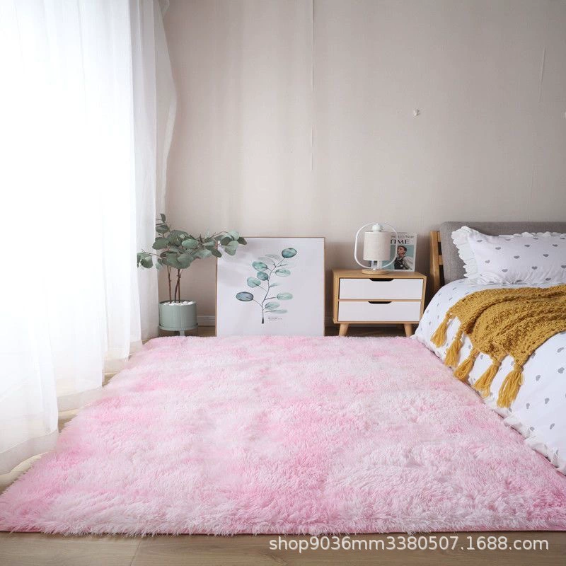 พรมห้องนั่งเล่นขนฟู หนาพิเศษ พรมไล่เฉดสีหลายสีและหลายขนาด (50×80–180×230 ซม)