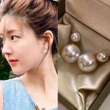 赵露思同款珍珠耳环女 新款爆款高级感两戴耳钉 轻奢百搭耳饰批发