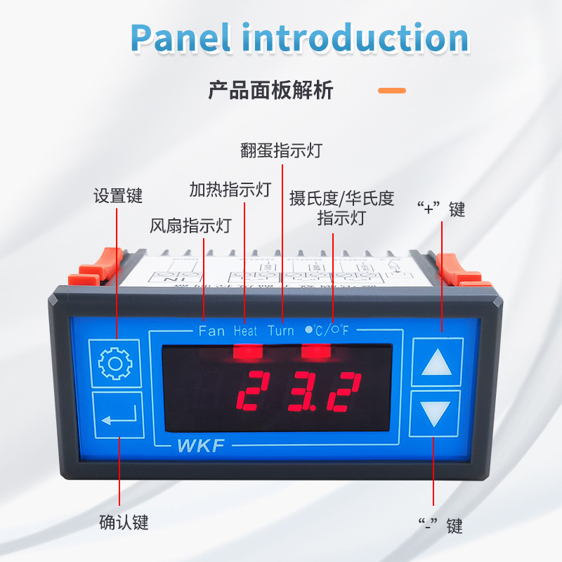 Controlador de temperatura WKF pantalla digital inteligente controlador de temperatura de incubadora para incubadora vivero controlador de temperatura de control