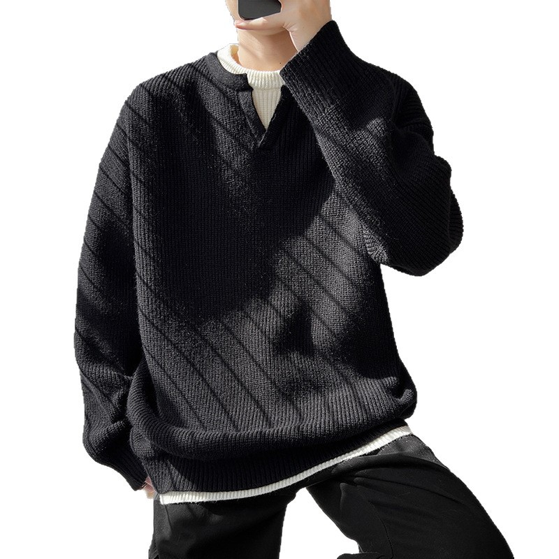 2026秋季新款宽松套头加厚保暖运动风青少年男式针织衫毛线毛衣,男装针织衫/毛衣,星座614