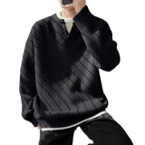 2026秋季新款宽松套头加厚保暖运动风青少年男式针织衫毛线毛衣，男装针织衫/毛衣，星座614