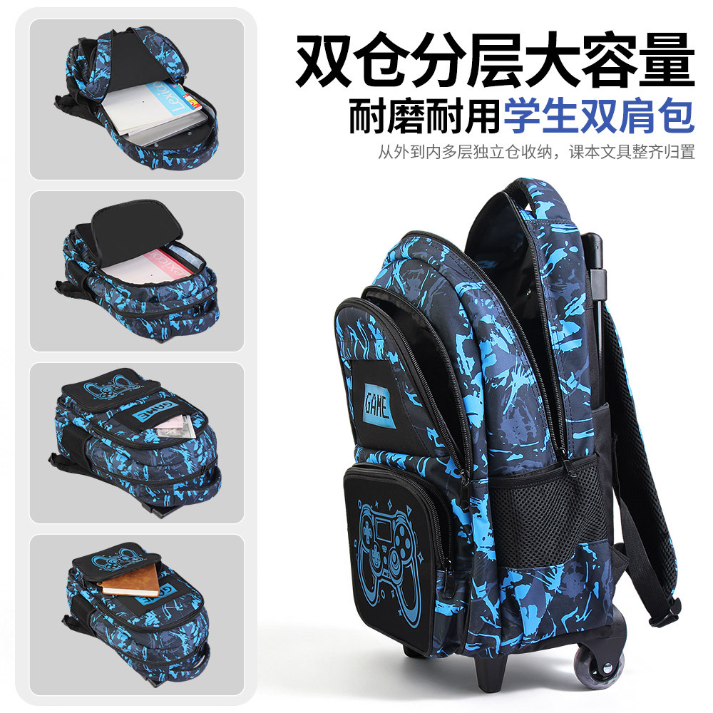 Comercio exterior nuevo camuflaje manejo de la máquina de juegos modelo de moda portátil bolsas de tres piezas de estudiantes de primaria y secundaria
