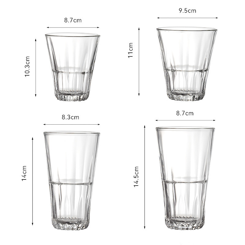 Restaurant Glass Thickened Heat-Resistant Diamond Vertical Pattern Whiskey Cup Fruit Juice Cup Drawn Coffee Cup Cold Extract Latte Cup Restaurant Glass Thickened Heat-Resistant Diamond Vertical Pattern Whiskey Cup Fruit Juice Cup Drawn Coffee Cup Cold Extract Latte Cup