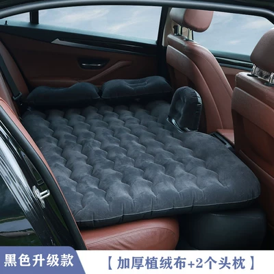Vehicle-mounted inflatable bed, Mattress, Rear Seat Sleeping - default-item-audi-q5-black-upgraded-version-flocked-fabric-2-headrests