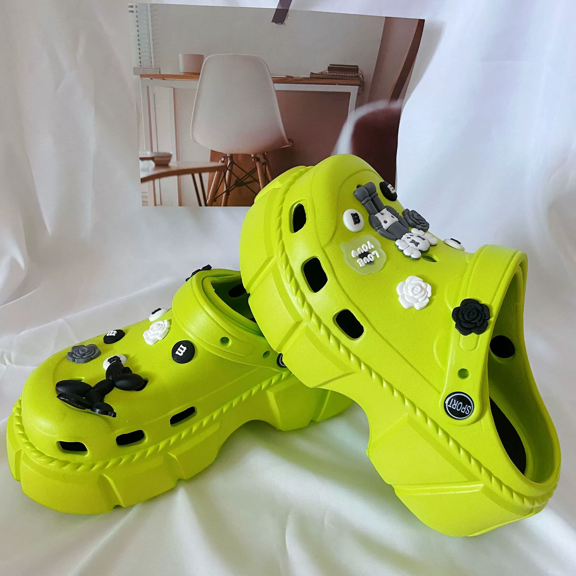 Оригинальные новые туфли-пещера на толстой подошве, Нескользящие пляжные туфли-пещера с бантом для дома, женские летние трансграничные туфли