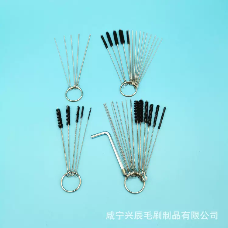 现货批发5件套纹身器材清洁刷多功能黑色套装刷子喷枪喷壶通孔刷