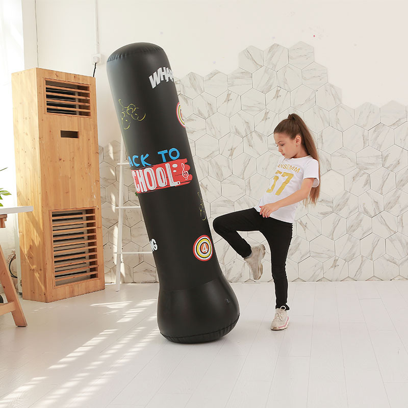 PVC espesado inflable fitness boxeo columna tumbler hogar lucha columna bolsa de arena de ventilación vertical juguete 1,6 m de alto