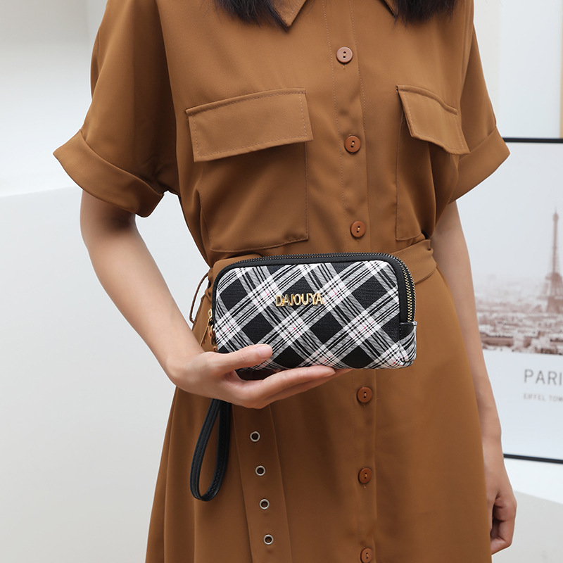 Damen Handytasche Mit Doppelreißverschluss Als Schultertasche_voghion.com