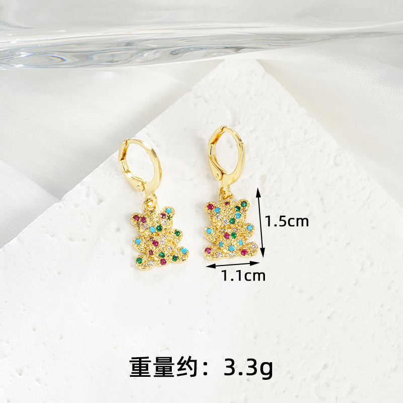 Transfronterizos Vietnam arenas collares de oro de estilo europeo y americano con diamantes osos pequeños set de pendientes femeninos no se desvanecen joyas