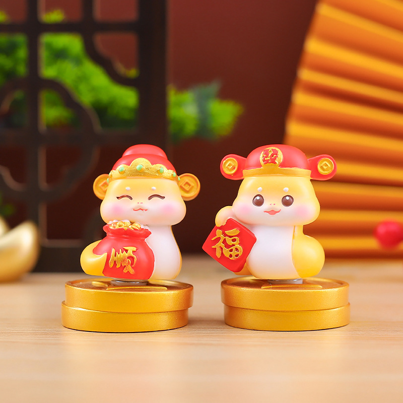 크리에이티브 국가적 트렌드 스타일 럭키 스네이크 시리즈 서프라이즈 블라인드 박스 회전식 데스크탑 장식품 스네이크 연도 선물 공장 직접 판매