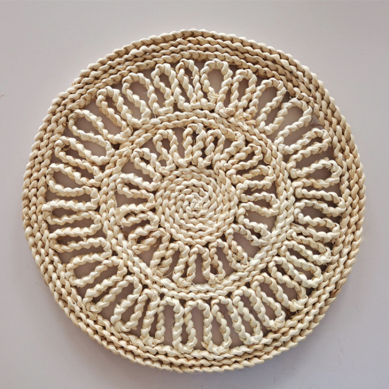 Viento nacional transfronterizo marioneta artesanal tejido pared decoración de pared Bohemia tejido de paja decoración de pared de fondo vivienda decoración de pared colgante