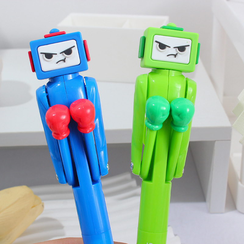ロボットボクシングペン1mm黒ボールペン解凍発散玩具ペン学生男子マーカーのアイデア|undefined