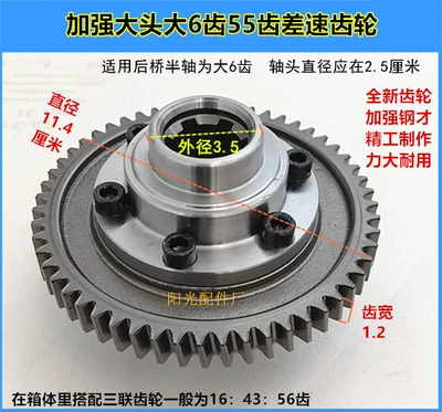 Diferensial dişli dəstləri | Package Electric Vehicle Differential - strengthen-the-big-head-6-tooth-55-tooth-gear