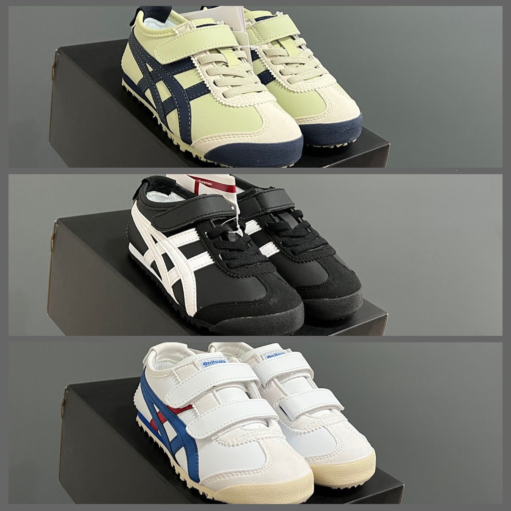 New kids' Ghost Tiger lightweight running shoes with Velcro closure, featuring a non-slip and wear-resistant design, suitable for casual and athletic wear for both boys and girls