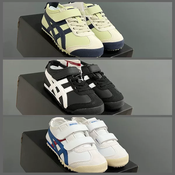 New kids' Ghost Tiger lightweight running shoes with Velcro closure, featuring a non-slip and wear-resistant design, suitable for casual and athletic wear for both boys and girls